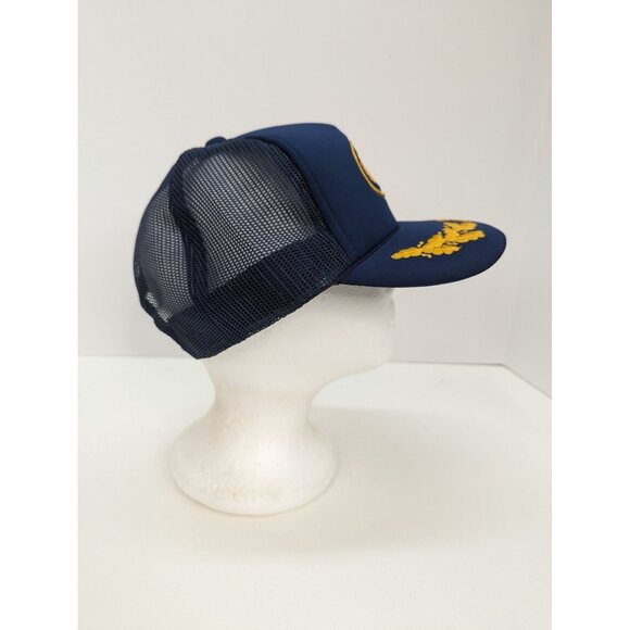 Captain Embroidered Logo with Scrambled Eggs Men Blue Mesh Back Snapback Cap Hat - Picture 4 of 9